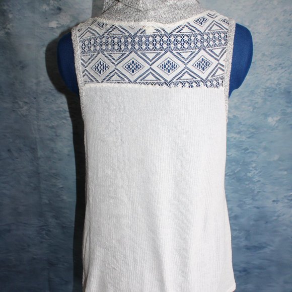 Angels Forever Young Sleeveless Cowl Neck Gray White Top ~S~ - Picture 5 of 10